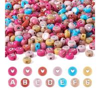Bestewelry 700pcs Acrylic Letter Beads 7mm Flat Round Disc Coin Alphabet Beads Heart Pony Beads for Friendship Bracelet Earring Jewelry Making, Silver
