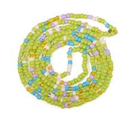 Bestewelry 78cm Beaded Bangles Bracelets Round Beads Bracelets Rondelle Resin Beads Bracelet 30-3/4 inch Beaded Wrap Bracelet for Jewelry Making DIY Crafts - Green Yellow