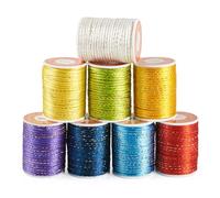 Bestewelry 8 Rolls 1.5mm Silk Satin Cord Mixed Color Nylon Rattail Satin Cord Braided Nylon Beading String for Friendship Bracelet Chinese Knot Lanyard Jewelry Making