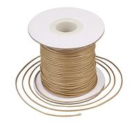 Bestewelry 85Yards 1mm Waxed Polyester Cord Braided Waxed Thread Beading String Rope with Spool for Macrame Jewellery Making, Tan