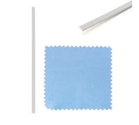 Bestewelry 925 Sterling Silver Flat Wire Bezel Strip 3mm wide Bendable Silver Wire with Suede Fabric Square Silver Polishing Cloth for DIY Rings Jewelry Making