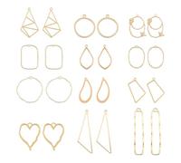 Bestewelry Alloy Geometric Open Back Bezel Frame Big Pendants Bezel Blank Trays Open Back Frame Pendants for DIY Crafts Resin Jewelry Making, Alloy, No Gemstone