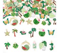 Bestewelry Alloy Ocean Theme Charms Pendants Colorful Sea Animal Enamel Charms Cute Marine Life Dangle Charm for DIY Bracelet Necklace Keychain Jewelry Making, Metal, No Gemstone