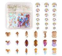 Bestewelry Flat Back Glass Cabochons Teardrop Heart Faceted Crystal Glass Embellishment for Jewelry Making Shoes Clothes Nail Art Decoration