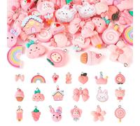 Bestewelry Imitation Food Charms Cute Resin Cake Charms Colorful Fruit Dessert Vegetable Charm for DIY Necklace Bracelet Earrings Jewelry Making, Resin, No Gemstone