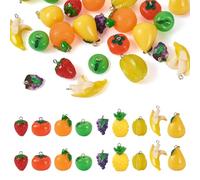 Bestewelry Imitation Food Charms Cute Resin Cake Charms Colorful Fruit Dessert Vegetable Charm for DIY Necklace Bracelet Earrings Jewelry Making, Resin, No Gemstone