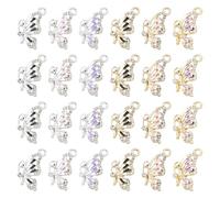Bestewelry Rhinestone Butterfly Charms Colorful Sparkling Insect Butterflies Charms 3D Cute Small Butterfly Alloy Charm for Jewelry Making Bracelets Necklaces Keychain DIY Crafts, Metal, No Gemstone