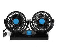 BestFire 360 Rotating Free Adjustment Dual Head Car Auto Cooling Air Fan Powerful Quiet 2 Speed Rotatable 12V Ventilation Dashboard Electric Car Fans Summer Cooling Air Circulator Low Noise