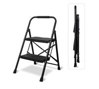 Bestfor Folding 2 Step Ladder, Durable Steel, Non-Slip Feet and Steps, 150kg Capacity, Lightweight, Easy to Store, Ideal for DIY, Decorating and Home Use