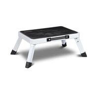 Bestfor Folding Single Step Stool Durable Steel, Non-Slip Rubber Feet, Lightweight, 150kg Limit for RVs, Camping, Caravans, Hot Tubs & More