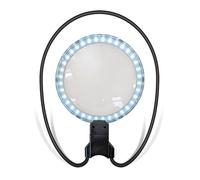 BestFor Illuminated Hands Free Magnifier.3XMagnification,36 Bright LEDs,Brightness Adjustment,Rechargeable Type C Lead Included,Neck Worn Flexible Hose or In Hand,125x125mm Lens,Crafting,Reading