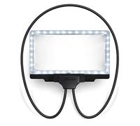 Bestfor Illuminated Hands Free Magnifier. 5X Magnification,36 Bright LEDs,Brightness Adjustment, 3 x AAA, Neck Worn Flexible Hose or In Hand,180x110mm Lens,Crafting,Reading,Sewing