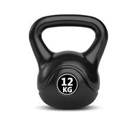 Bestfor Kettlebell Vinyl Coated, Black, Weight Lifting Strength Kettle Bell, for Training, Cardio, Fitness, Muscle Exercise Chart, Body Building, Home Gym Workout 12kg