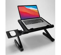 Bestfor Laptop Stand with USB Fan & Mouse Holder - Lightweight, Versatile, Robust Adjustable Folding Stand for Home, Office, Musicians, DJs & Gaming Consoles