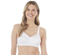 Bestform 5006715 Satin Trim Wireless Cotton Bra with Unlined Cups, White, 40C