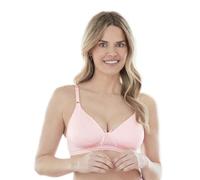 Bestform Women's 5006248 Striped Wireless Cotton Bra with Lightly-Lined Cups, Bitter Sweet Pink, 38B