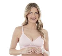 Bestform Women's 5006248 Striped Wireless Cotton Bra with Lightly-Lined Cups, Opaque, Bitter Sweet Pink, 38C