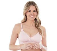Bestform Women's 5006248 Striped Wireless Cotton Bra with Lightly-Lined Cups, Opaque, Bitter Sweet Pink, 38C