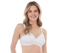 Bestform Women's 5006248 Striped Wireless Cotton Bra with Lightly-Lined Cups, White, 38C
