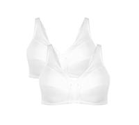 Bestform Women's 5006825 Comfortable Wireless Cotton Bra with Unlined Seamed Cups, White | White, 36D