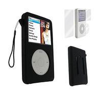 BestforYou iPod Classic Case,Silicone Skin Case Cover for Apple iPod Classic 80GB, 120GB & Latest 6th Generation 160gb launched Sept 09 + Screen Protector & Lanyard (Black)