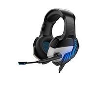 Bestgift 3.5mm Stereo Wired Over Ear Gaming Headset with Noise Reduction Mic Volume Control for PS4/PC/PSP/Cellphone Soft Memory Earmuffs for Laptop Mac Black+Blue