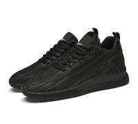 Bestgift Men's Elevator Sneakers Breathable Mesh Running Shoes Invisible Height Increasing 2.36 Inches Black 2 EU 41/UK 7