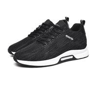 Bestgift Men's Elevator Sneakers Breathable Mesh Running Shoes Invisible Height Increasing 2.36 Inches Black EU 48/UK 10.5
