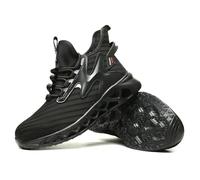 Bestgift Outdoor Anti-Smash Safety Shoes Men's Labor Insurance Shoes high-top Black 5