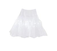 Bestgift Women's LED Light Up Plus Size Layered Tutu Half Skirt Party Stage Costume White XXXXX-Large