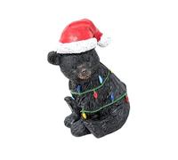 BestGiftEver Black Bear Sculpture with Holiday Lights