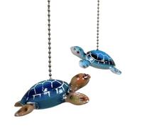 BestGiftEver Ceiling Fan and Light Fixtures Pull Chain Extender with Decorative Sea Turtle Duo Accents - Nautical Pull Chain Ornament for Coastal Decor and Marine Life Enthusiasts (Set of 2)