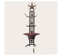 BestGiftEver Metal Star 4 Cowboy Hat Rack Fold-Up Wall Hanging Decoration