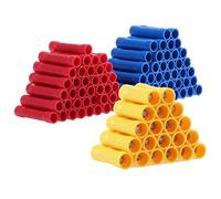 Bestgle 100pcs Straight Wire Butt Connector, Fully Insulated Butt Splice Connectors, Electrical Butt Crimp Connectors Automotive Cable Crimp Terminals, Blue Red Yellow
