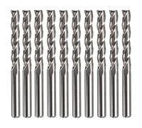 Bestgle 10pcs 1/8" Shank Tungsten Carbide Flat End Mill Cutter Spiral Upcut CNC Router Bit for MDF Acrylic Wood PVC, 3 Flutes, Flat End, 22mm Cutting Length, (3.175 x 22mm)
