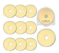 Bestgle 10Pcs 45mm Rotary Cutter Blades, Titanium Coated SKS-7 Steel Replacement Blades for Fabric, Quilting, Sewing, Scrapbooking, Leather, Vinyl & Craft Cutting Tools