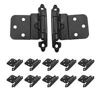 Bestgle 10pcs Overlay Cabinet Door Hinges, Metal Semi-Concealed Self-Closing Cupboard Inset Hinge Set, Flush Mount Hardware Tool for Kitchen & Furniture Repair