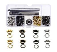 Bestgle 120 Pcs Grommet Eyelets Kit with 3 Pieces Grommets Tools for Clothes Leather and Canvas DIY Craft, 1/4 Inch Inside Diameter Grommets