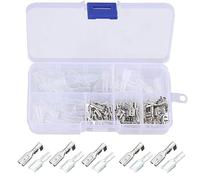 Bestgle 120pcs Male Female Spade Connector Wire Crimp Terminal Block Quick Splice Crimp with Insulating Sleeve Kit 2.8mm 4.8mm 6.3m