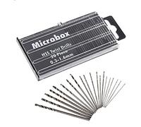 Bestgle 20pcs 0.3-1.6mm Shank HSS Mini Micro Drill Bit Set Mini Clamp Table Bench Hand Drill Twist Bit Kit