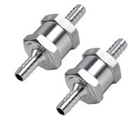 Bestgle 2Pcs 8mm One Way Check Valve, Aluminium Fuel Non Return Valve for Petrol Diesel Oil Water, Chrome Carburettor Valve for Car, Motorcycle, Marine & Low Pressure Systems