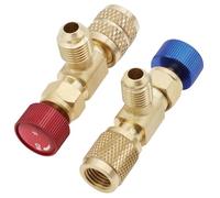 Bestgle 2Pcs Air Conditioning Connector Adapter R22 R410, Refrigerant Safety Ball Valve Switch Charging Valve 1/4" Male to 1/4" Female