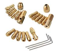 Bestgle 3 Sets of 7pcs 2.0mm 2.35mm 3.17mm Small Electric Drill Bit Brass Collet, Micro Twist Drill Electric Grinder Brass Drill Chucks Including 0.5mm/1mm/1.5mm/2.5mm/3.0mm