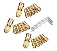 Bestgle 3 Sets of 7pcs 2.35mm Small Electric Drill Bit Brass Collet, Micro Twist Drill Chuck Adapter, Mini Twist Drill Electric Grinder Brass Drill Chucks Including 0.5mm/1mm/1.5mm/2.5mm/3.0mm