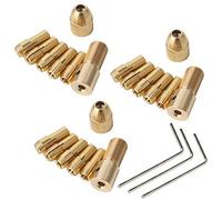 Bestgle 3 Sets of 7pcs 2mm Small Electric Drill Bit Brass Collet, Micro Twist Drill Chuck Adapter, Mini Twist Drill Electric Grinder Brass Drill Chucks Including 0.5mm/1mm/1.5mm/2.5mm/3.0mm