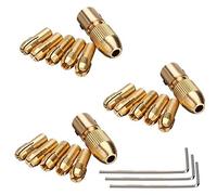 Bestgle 3 Sets of 7pcs 3.17mm Small Electric Drill Bit Brass Collet, Micro Twist Drill Chuck Adapter, Mini Twist Drill Electric Grinder Brass Drill Chucks Including 0.5mm/1mm/1.5mm/2.5mm/3.0mm