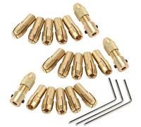 Bestgle 3 Sets of 7pcs 4.05mm Small Electric Drill Bit Brass Collet, Micro Twist Drill Chuck Adapter, Mini Twist Drill Electric Grinder Brass Drill Chucks Including 0.5mm/1mm/1.5mm/2.5mm/3.0mm