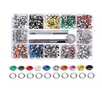 Bestgle 300 Sets 6mm Metal Grommet Kit with 3 Pieces Grommet Setting Tools, 10 Colors for Shoes, Clothes, Leather Crafts, DIY Sewing & Repair Projects