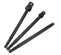 Bestgle 3pcs Socket Adapter Impact Driver Extension Set, 1/4" Hex Shank to Square Socket Drill Bits (1/4", 3/8", 1/2" Drive), 150mm/5.9" Length, Chrome Vanadium Steel