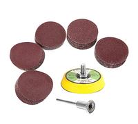 Bestgle 50pcs 2" Sanding Discs Kit, Aluminum Oxide Abrasive Pads with 1/8" Shank Backing Plate, 60/80/120/150/180 Grit Sandpaper for Drill Grinder Rotary Tools, Polishing & Surface Preparation